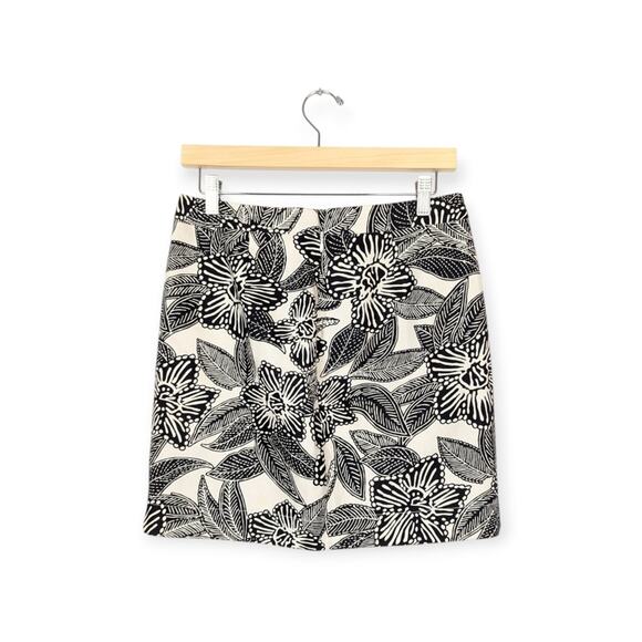 J, Crew Womens Skirt Postage Stamp Polynesian Floral Pattern Mini Skirt Size 0 - Picture 2 of 11